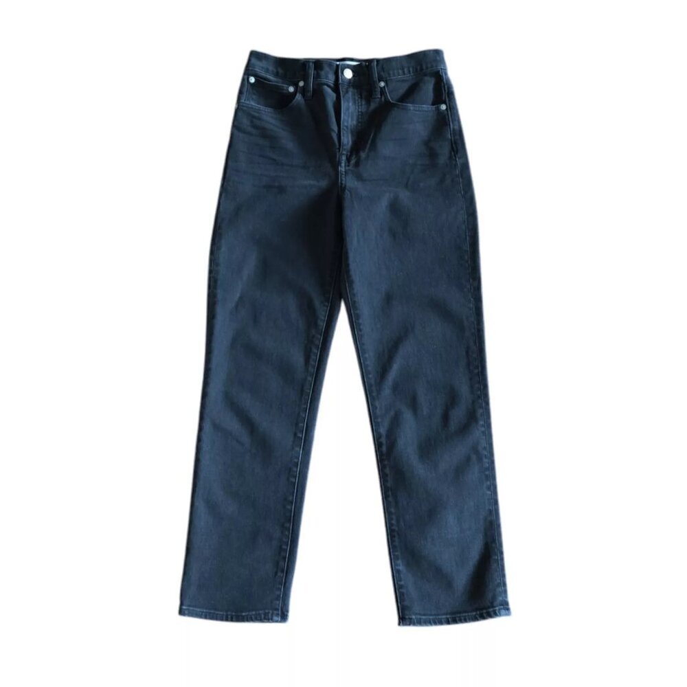 Madewell Classic Straight Jeans High Rise in Lunar Wash Black Women's Size 25